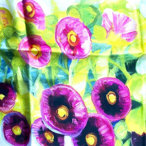 floral silk scarf - Picture 5 of 5